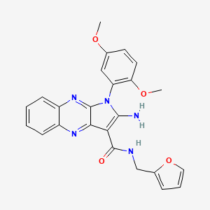 molecular formula C24H21N5O4 B2929102 2-amino-1-(2,5-dimethoxyphenyl)-N-(furan-2-ylmethyl)-1H-pyrrolo[2,3-b]quinoxaline-3-carboxamide CAS No. 376618-02-9