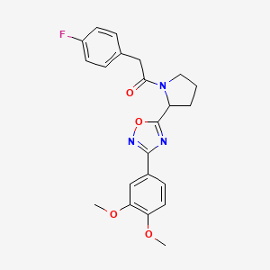 3-(3,4-Dimethoxyphenyl)-5-{1-[(4-fluorophenyl)acetyl]pyrrolidin-2-yl}-1,2,4-oxadiazole