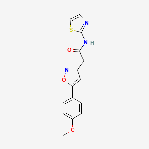 molecular formula C15H13N3O3S B2929105 2-(5-(4-methoxyphenyl)isoxazol-3-yl)-N-(thiazol-2-yl)acetamide CAS No. 952988-39-5