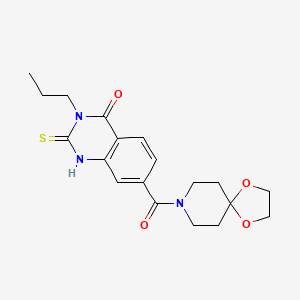7-(1,4-dioxa-8-azaspiro[4.5]decane-8-carbonyl)-3-propyl-2-sulfanylidene-1H-quinazolin-4-one