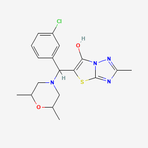 molecular formula C18H21ClN4O2S B2929129 5-((3-Chlorophenyl)(2,6-dimethylmorpholino)methyl)-2-methylthiazolo[3,2-b][1,2,4]triazol-6-ol CAS No. 1008248-39-2