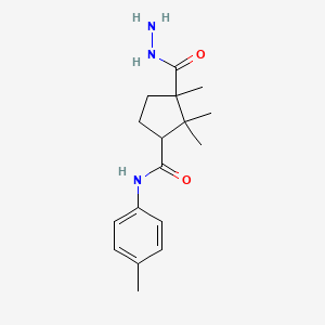 3-(hydrazinecarbonyl)-2,2,3-trimethyl-N-(p-tolyl)cyclopentanecarboxamide