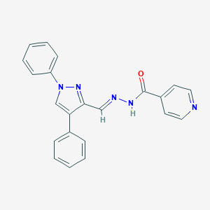 molecular formula C22H17N5O B292914 N'-[(1,4-diphenyl-1H-pyrazol-3-yl)methylene]isonicotinohydrazide 