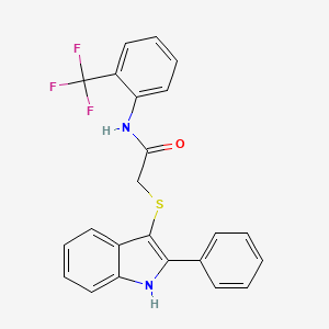 2-[(2-phenyl-1H-indol-3-yl)sulfanyl]-N-[2-(trifluoromethyl)phenyl]acetamide