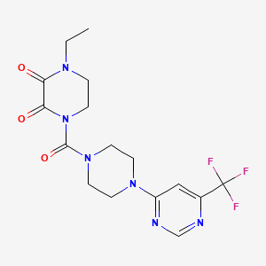 1-Ethyl-4-(4-(6-(trifluoromethyl)pyrimidin-4-yl)piperazine-1-carbonyl)piperazine-2,3-dione
