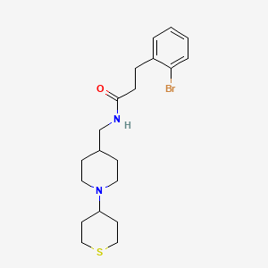 molecular formula C20H29BrN2OS B2929155 3-(2-bromophenyl)-N-{[1-(thian-4-yl)piperidin-4-yl]methyl}propanamide CAS No. 2097930-26-0