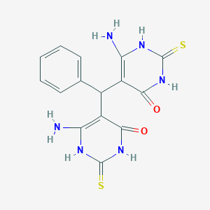 6-amino-5-[(6-amino-4-oxo-2-thioxo-1,2,3,4-tetrahydropyrimidin-5-yl)(phenyl)methyl]-2-thioxo-2,3-dihydropyrimidin-4(1H)-one