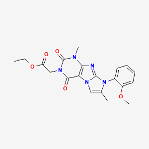 ethyl 2-(8-(2-methoxyphenyl)-1,7-dimethyl-2,4-dioxo-1H-imidazo[2,1-f]purin-3(2H,4H,8H)-yl)acetate
