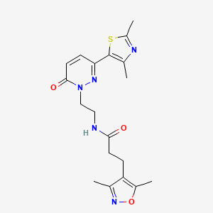 3-(3,5-dimethylisoxazol-4-yl)-N-(2-(3-(2,4-dimethylthiazol-5-yl)-6-oxopyridazin-1(6H)-yl)ethyl)propanamide