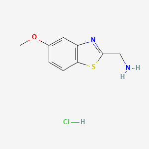 molecular formula C9H11ClN2OS B2929173 (5-Methoxybenzo[d]thiazol-2-yl)methanamine hydrochloride CAS No. 1204196-92-8