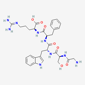 (2S)-2-[[(2R)-2-[[(2R)-2-[[(2S)-2-[(2-Aminoacetyl)amino]-3-hydroxypropanoyl]amino]-3-(1H-indol-3-yl)propanoyl]amino]-3-phenylpropanoyl]amino]-5-(diaminomethylideneamino)pentanoic acid