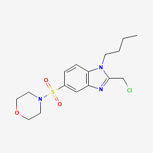 molecular formula C16H22ClN3O3S B2929181 1-butyl-2-(chloromethyl)-5-(morpholine-4-sulfonyl)-1H-1,3-benzodiazole CAS No. 750599-31-6