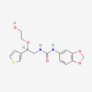 molecular formula C16H18N2O5S B2929185 1-(Benzo[d][1,3]dioxol-5-yl)-3-(2-(2-hydroxyethoxy)-2-(thiophen-3-yl)ethyl)urea CAS No. 2034617-04-2