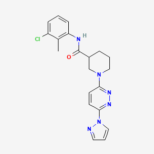 molecular formula C20H21ClN6O B2929186 1-(6-(1H-pyrazol-1-yl)pyridazin-3-yl)-N-(3-chloro-2-methylphenyl)piperidine-3-carboxamide CAS No. 1286719-03-6