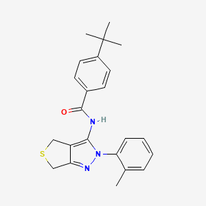 molecular formula C23H25N3OS B2929201 4-(tert-butyl)-N-(2-(o-tolyl)-4,6-dihydro-2H-thieno[3,4-c]pyrazol-3-yl)benzamide CAS No. 396720-92-6