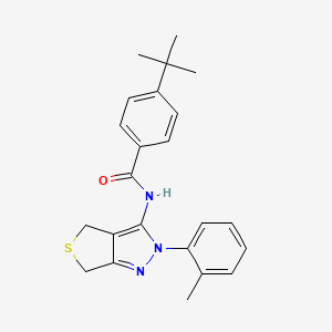 molecular formula C23H25N3OS B2929201 4-(叔丁基)-N-(2-(邻甲苯基)-4,6-二氢-2H-噻吩并[3,4-c]吡唑-3-基)苯甲酰胺 CAS No. 396720-92-6