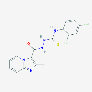 molecular formula C16H13Cl2N5OS B292924 N-(2,4-dichlorophenyl)-2-[(2-methylimidazo[1,2-a]pyridin-3-yl)carbonyl]hydrazinecarbothioamide 