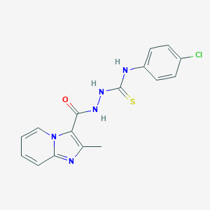 molecular formula C16H14ClN5OS B292925 N-(4-chlorophenyl)-2-[(2-methylimidazo[1,2-a]pyridin-3-yl)carbonyl]hydrazinecarbothioamide 