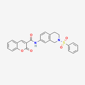2-oxo-N-(2-(phenylsulfonyl)-1,2,3,4-tetrahydroisoquinolin-7-yl)-2H-chromene-3-carboxamide