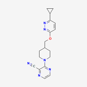 3-[4-[(6-Cyclopropylpyridazin-3-yl)oxymethyl]piperidin-1-yl]pyrazine-2-carbonitrile