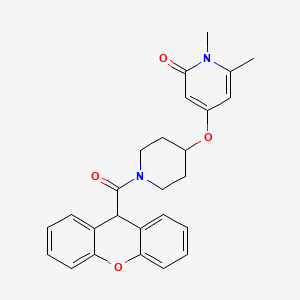 molecular formula C26H26N2O4 B2929259 4-((1-(9H-呫吨-9-甲酰基)哌啶-4-基)氧基)-1,6-二甲基吡啶-2(1H)-酮 CAS No. 1904322-72-0