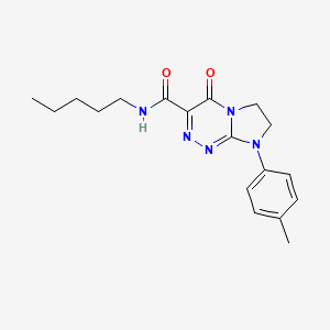 molecular formula C18H23N5O2 B2929273 4-氧代-N-戊基-8-(对甲苯基)-4,6,7,8-四氢咪唑并[2,1-c][1,2,4]三嗪-3-甲酰胺 CAS No. 946360-77-6