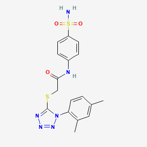 molecular formula C17H18N6O3S2 B2929278 2-((1-(2,4-dimethylphenyl)-1H-tetrazol-5-yl)thio)-N-(4-sulfamoylphenyl)acetamide CAS No. 874467-36-4