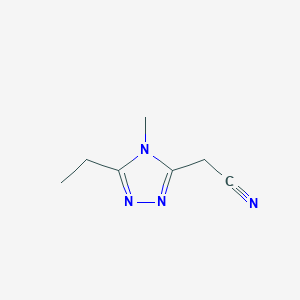 molecular formula C7H10N4 B2929279 2-(5-Ethyl-4-methyl-1,2,4-triazol-3-yl)acetonitrile CAS No. 2106335-49-1