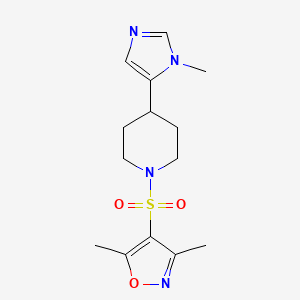 3,5-Dimethyl-4-[4-(3-methylimidazol-4-yl)piperidin-1-yl]sulfonyl-1,2-oxazole