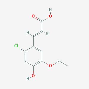 molecular formula C11H11ClO4 B2929286 (2E)-3-(2-chloro-5-ethoxy-4-hydroxyphenyl)prop-2-enoic acid CAS No. 937598-98-6