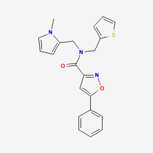 molecular formula C21H19N3O2S B2929288 N-((1-methyl-1H-pyrrol-2-yl)methyl)-5-phenyl-N-(thiophen-2-ylmethyl)isoxazole-3-carboxamide CAS No. 1251699-32-7
