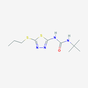 molecular formula C10H18N4OS2 B2929290 1-Tert-butyl-3-(5-propylsulfanyl-1,3,4-thiadiazol-2-yl)urea CAS No. 886938-63-2