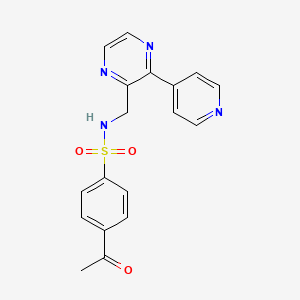 4-acetyl-N-{[3-(pyridin-4-yl)pyrazin-2-yl]methyl}benzene-1-sulfonamide