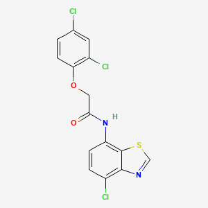 molecular formula C15H9Cl3N2O2S B2929296 N-(4-chloro-1,3-benzothiazol-7-yl)-2-(2,4-dichlorophenoxy)acetamide CAS No. 946322-02-7