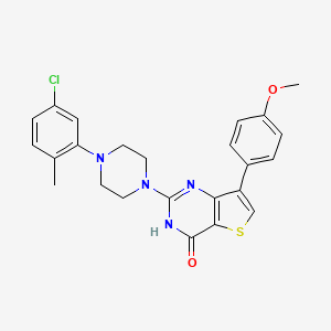 molecular formula C24H23ClN4O2S B2929297 2-[4-(5-氯-2-甲苯基)哌嗪-1-基]-7-(4-甲氧基苯基)噻吩并[3,2-d]嘧啶-4(3H)-酮 CAS No. 1226430-62-1