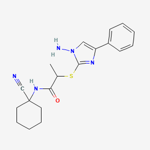 molecular formula C19H23N5OS B2929303 2-(1-氨基-4-苯基咪唑-2-基)硫代基-N-(1-氰基环己基)丙酰胺 CAS No. 1147479-14-8
