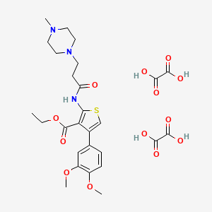 Ethyl 4-(3,4-dimethoxyphenyl)-2-(3-(4-methylpiperazin-1-yl)propanamido)thiophene-3-carboxylate dioxalate
