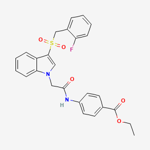 ethyl 4-[({3-[(2-fluorobenzyl)sulfonyl]-1H-indol-1-yl}acetyl)amino]benzoate