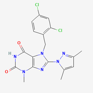 7-(2,4-dichlorobenzyl)-8-(3,5-dimethyl-1H-pyrazol-1-yl)-3-methyl-1H-purine-2,6(3H,7H)-dione