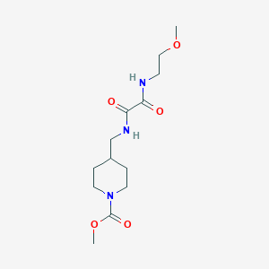 molecular formula C13H23N3O5 B2929319 Methyl 4-((2-((2-methoxyethyl)amino)-2-oxoacetamido)methyl)piperidine-1-carboxylate CAS No. 1235150-26-1