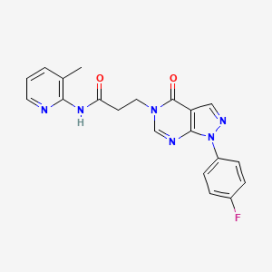 molecular formula C20H17FN6O2 B2929323 3-(1-(4-fluorophenyl)-4-oxo-1H-pyrazolo[3,4-d]pyrimidin-5(4H)-yl)-N-(3-methylpyridin-2-yl)propanamide CAS No. 946312-73-8
