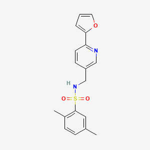 molecular formula C18H18N2O3S B2929324 N-((6-(furan-2-yl)pyridin-3-yl)methyl)-2,5-dimethylbenzenesulfonamide CAS No. 2034475-74-4