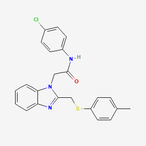 N-(4-Chlorophenyl)-2-(2-(((4-methylphenyl)sulfanyl)methyl)-1H-1,3-benzimidazol-1-yl)acetamide