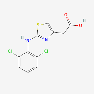 molecular formula C11H8Cl2N2O2S B2929334 2-{2-[(2,6-Dichlorophenyl)amino]-1,3-thiazol-4-yl}acetic acid CAS No. 1511084-71-1
