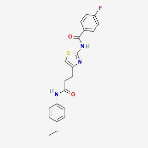 N-(4-(3-((4-ethylphenyl)amino)-3-oxopropyl)thiazol-2-yl)-4-fluorobenzamide