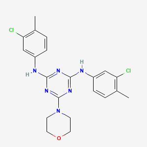 molecular formula C21H22Cl2N6O B2929342 N2,N4-bis(3-chloro-4-methylphenyl)-6-morpholino-1,3,5-triazine-2,4-diamine CAS No. 898622-76-9