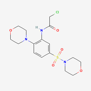 molecular formula C16H22ClN3O5S B2929344 2-chloro-N-(2-morpholin-4-yl-5-morpholin-4-ylsulfonylphenyl)acetamide CAS No. 721908-40-3