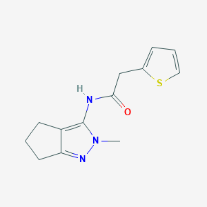 molecular formula C13H15N3OS B2929352 N-(2-methyl-2,4,5,6-tetrahydrocyclopenta[c]pyrazol-3-yl)-2-(thiophen-2-yl)acetamide CAS No. 1203077-09-1