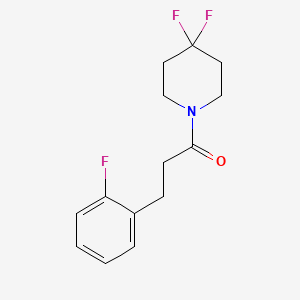 molecular formula C14H16F3NO B2929354 1-(4,4-Difluoropiperidin-1-yl)-3-(2-fluorophenyl)propan-1-one CAS No. 2327158-49-4