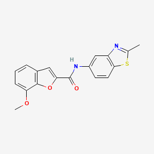 molecular formula C18H14N2O3S B2929359 7-methoxy-N-(2-methylbenzo[d]thiazol-5-yl)benzofuran-2-carboxamide CAS No. 921798-84-7